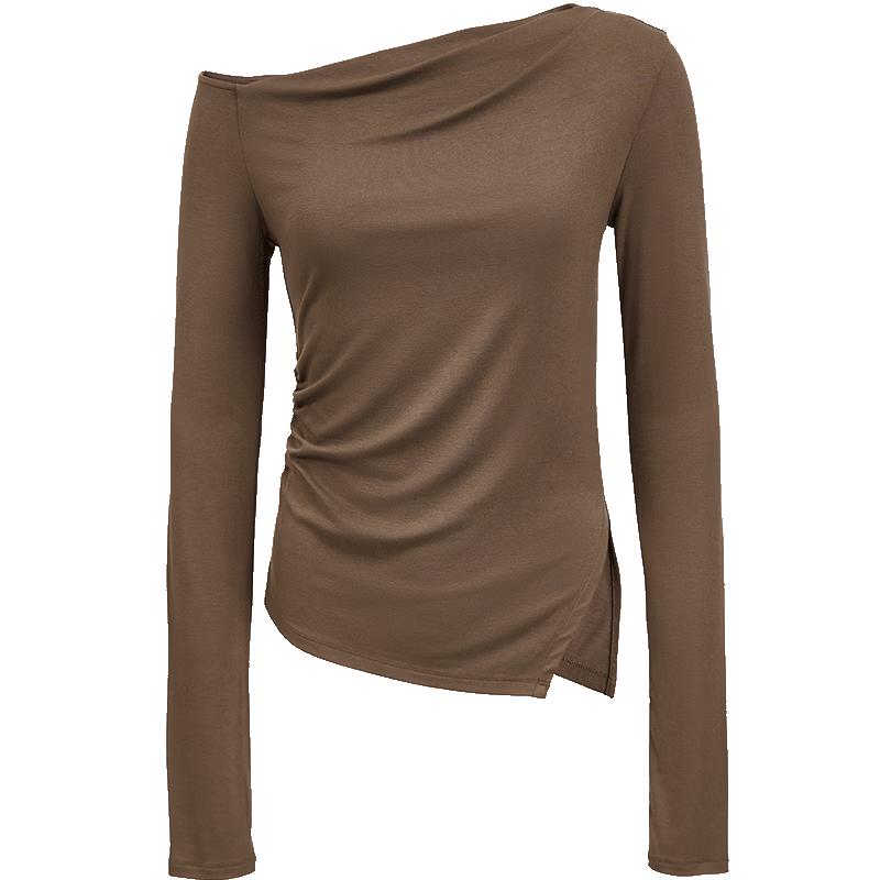 VERO MODA Women s 2026 Autumn Lyocell Blend Asymmetrical Neck Slit Hem T-shirt L