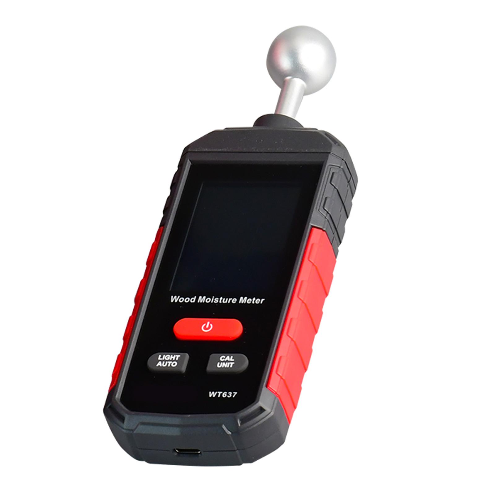 

None Destructive Wood Moisture Meter Rechargeable Device Adjustable Humidity Alarms Temperature Display For Contractors 1