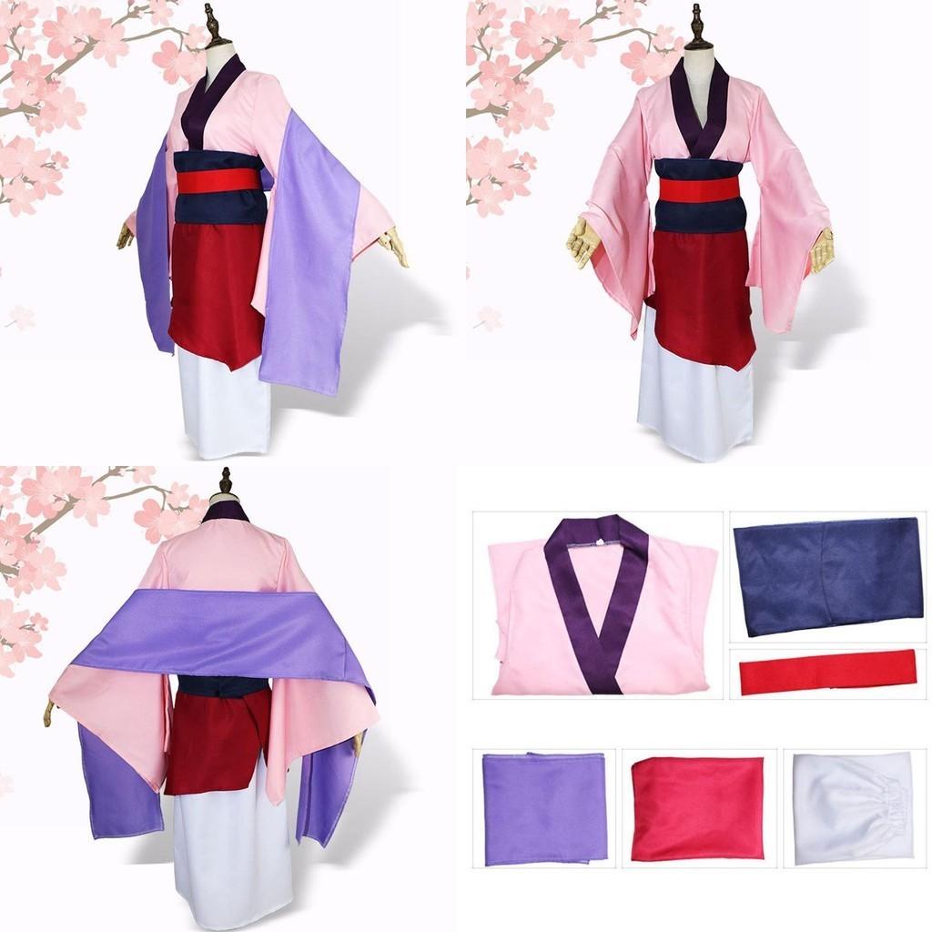 Luxurious Anime Mulan Traditional Kimono Dress Party Cosplay Costume For Women