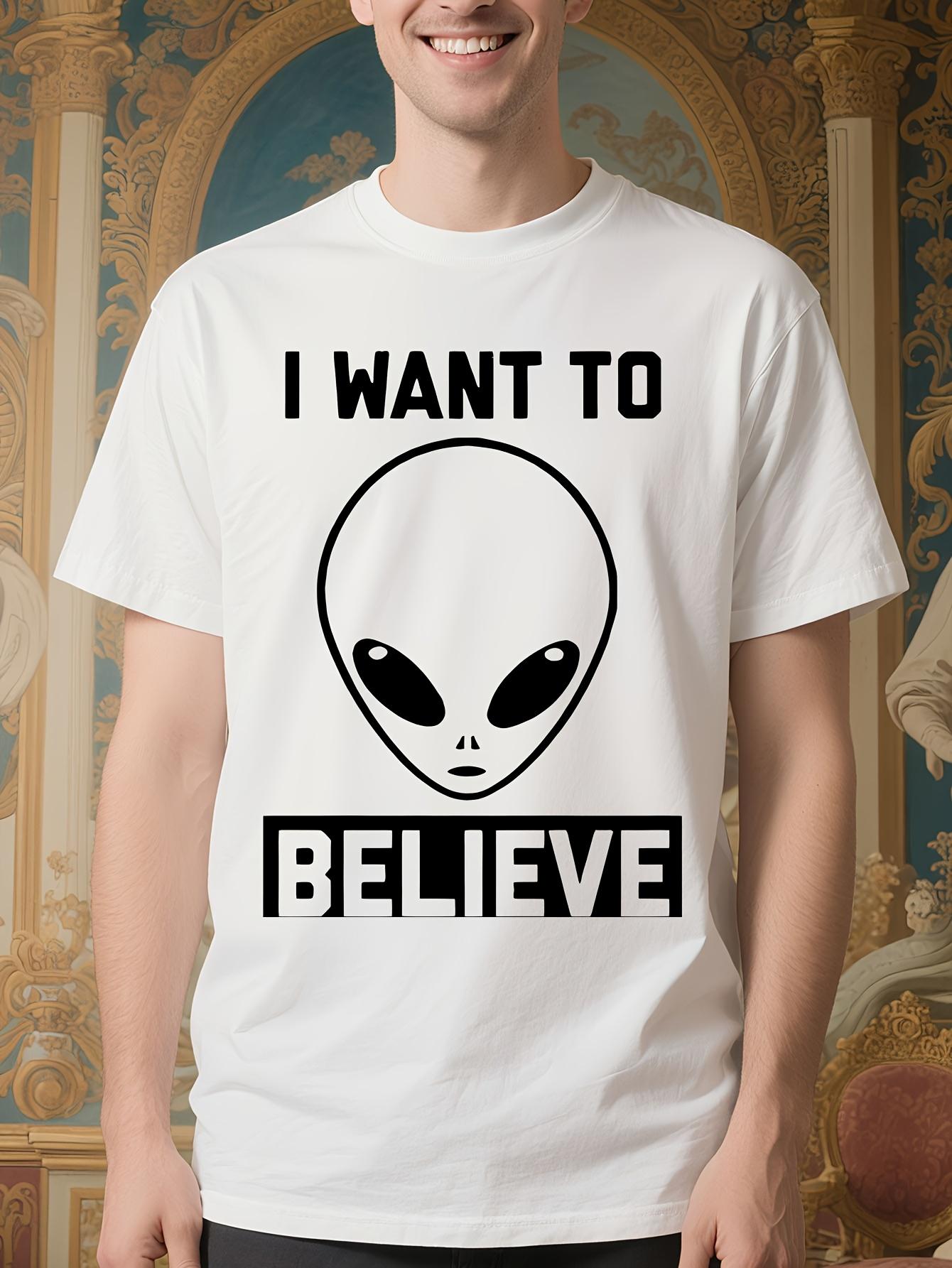 and Wo The X-Files I Want to Believe Alien Graphic Tshirt... S