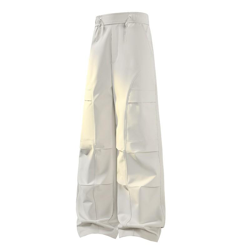 Womens Outdoor Waterproof Windproof Hiking Pants Loose Quick-Dry Cargo Wide-Leg Trousers