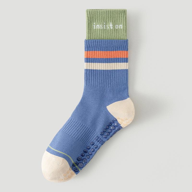 Women's Mid-Calf Non-Slip Yoga Socks - Pure Cotton, Silicone Grip, Seamless for Pilates and Indoor Fitness