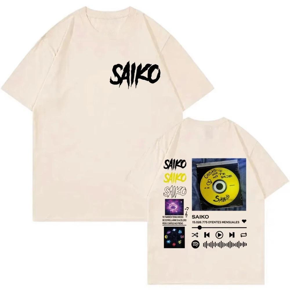 Fashion Hip Hop Oversized Short Sleeve TShirt Rapper Saiko Album Merch T Shirts Unisex Unisex High Quality Cotton Clothing TShirts