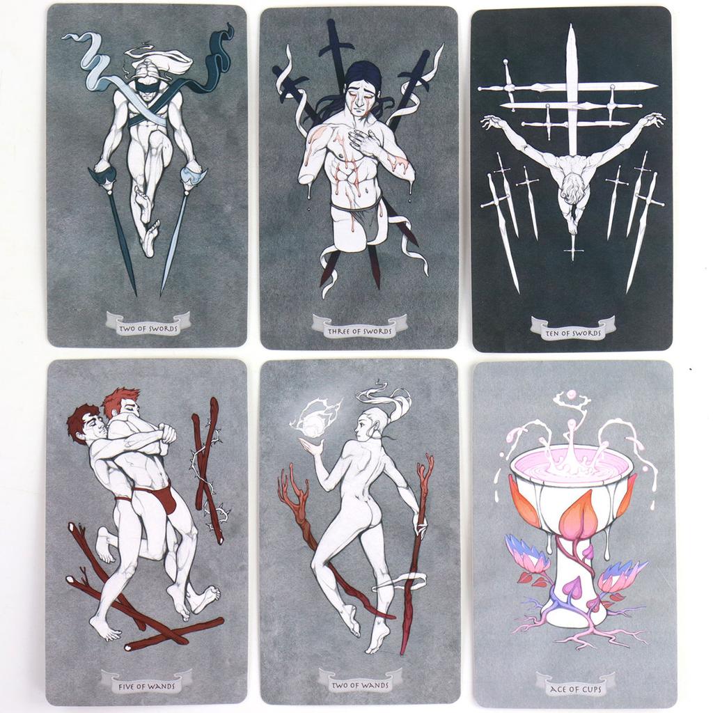 10.3*6cm Tarot on Canvas - A Stroll Through A Virtual Museum, 78 Pcs Tarot Cards Based on Rider Waite System