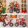 Kreativ Akryl Jultomte Figur Söta Dekorativa Jul Snögubbe Figurer Tecknad Snögubbe Cykel Dekoration för Hemmet
