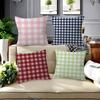 Stripe  Plaid Throw  solid color  Pillow Covers Cartoon Sofa Decorative Home Doublesided Printing Short Plush  Cushion Cover