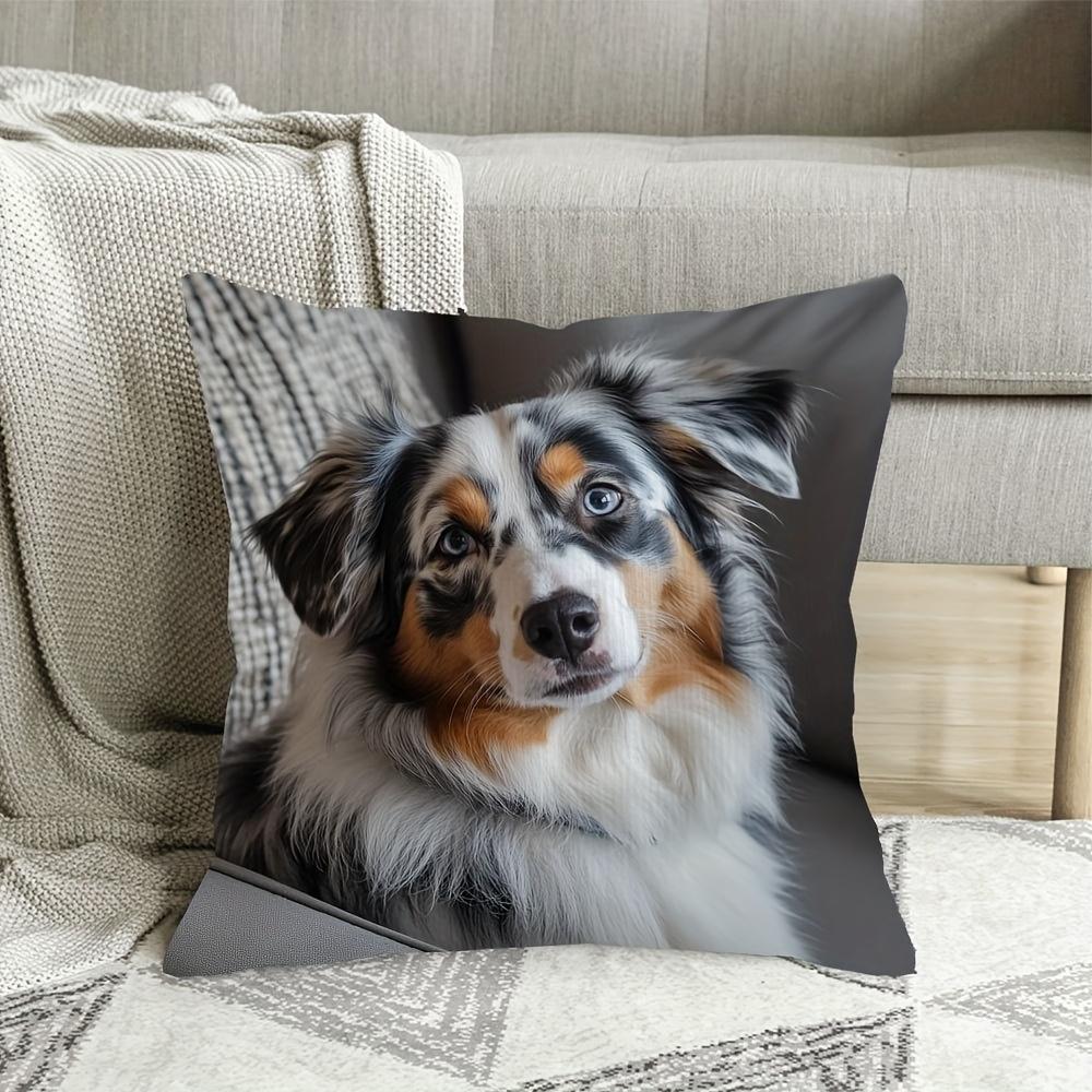 Realistic Dog Portrait Throw Pillow Case for Pet Lovers Decorative Accent Cushion Home Decor Gift 45x45cm Square Pillow