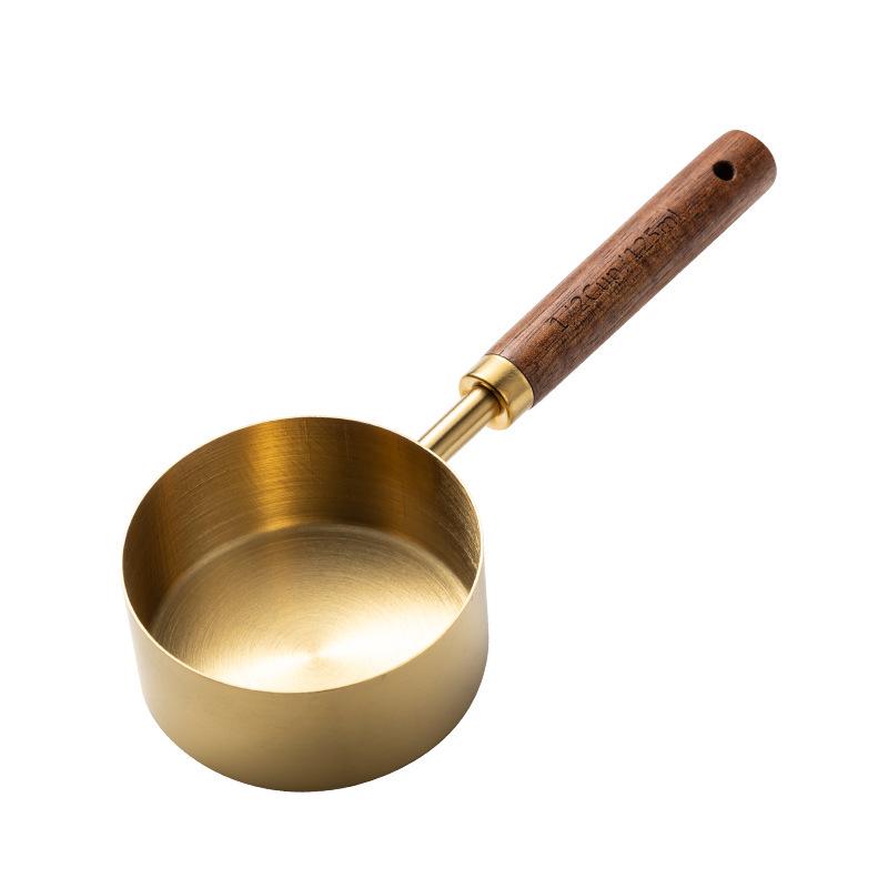 8-Piece Stainless Steel & Walnut Measuring Spoon and Cup Set for Baking and Coffee