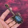 Rainbow Calsilica Gemstone Pendant Guitar Pendant Copper Wire Wrapped Jewelry