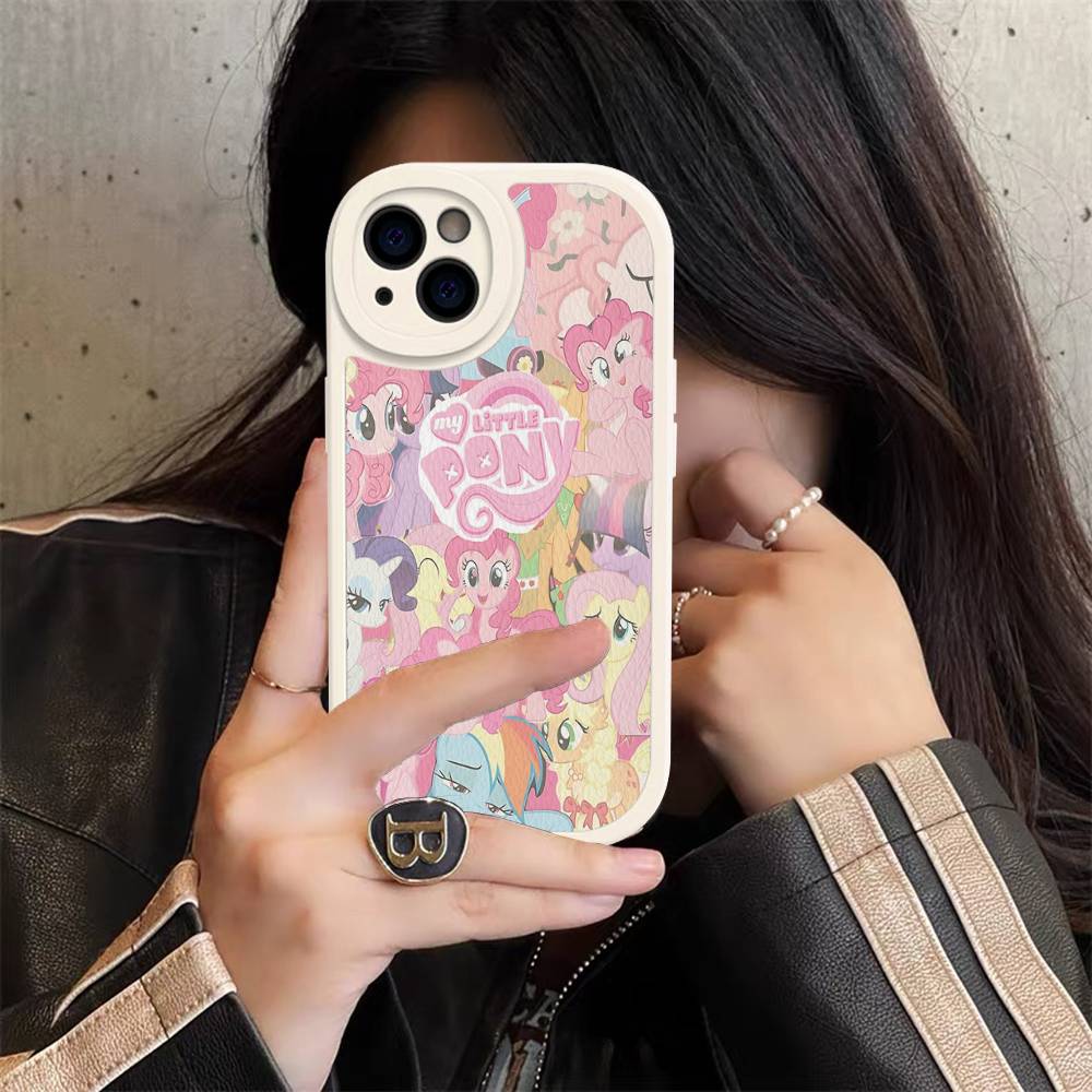 Cute M-My Cartoon P-Pony L-Little Phone Case For IPhone 16 15 14 11 12 13 Pro Max Plus Back Leather Shell