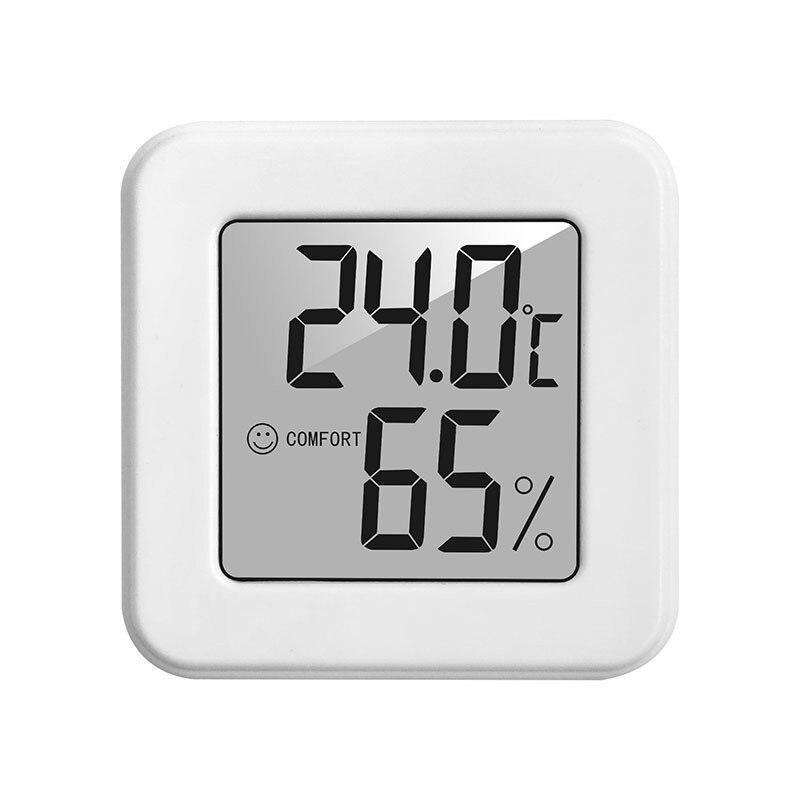 Biały Mini Elektroniczny Miernik Temperatury i Wilgotności Termometr Samochodowy z Wyświetlaczem Uśmiechniętej Twarzy Termometr do Lodówki