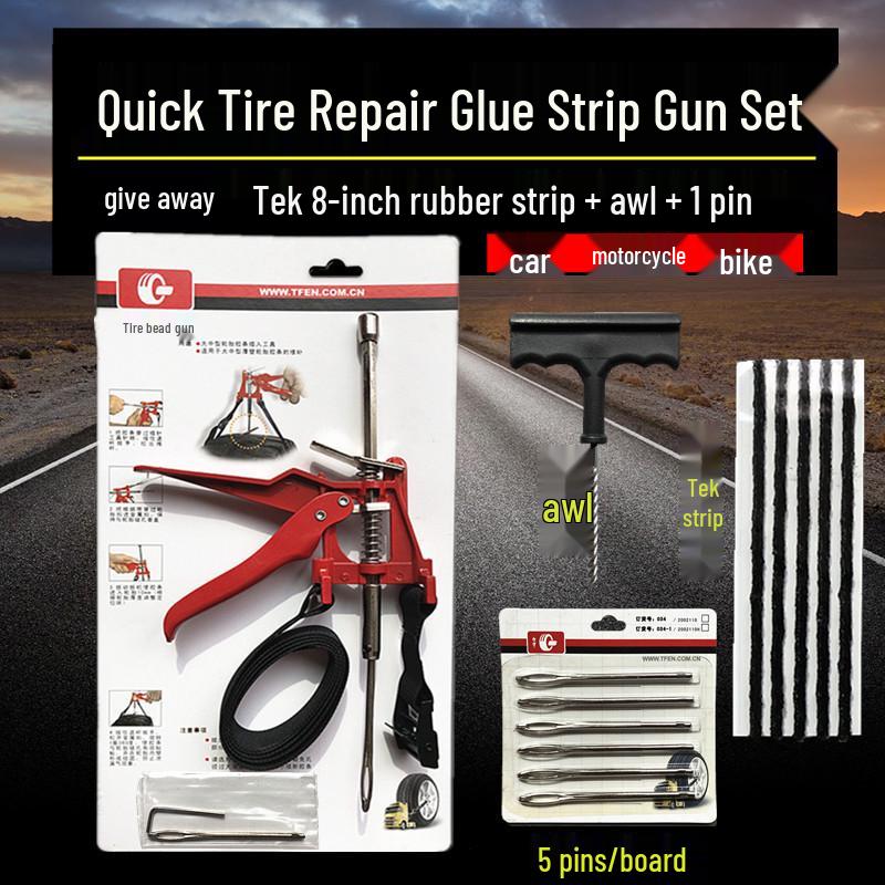

Car & Motorcycle Tire Repair Kit with Rubber Strips and Vacuum Gun – Quick DIY Solution for Self-Driving Tours Tek Rubber Strip Board
