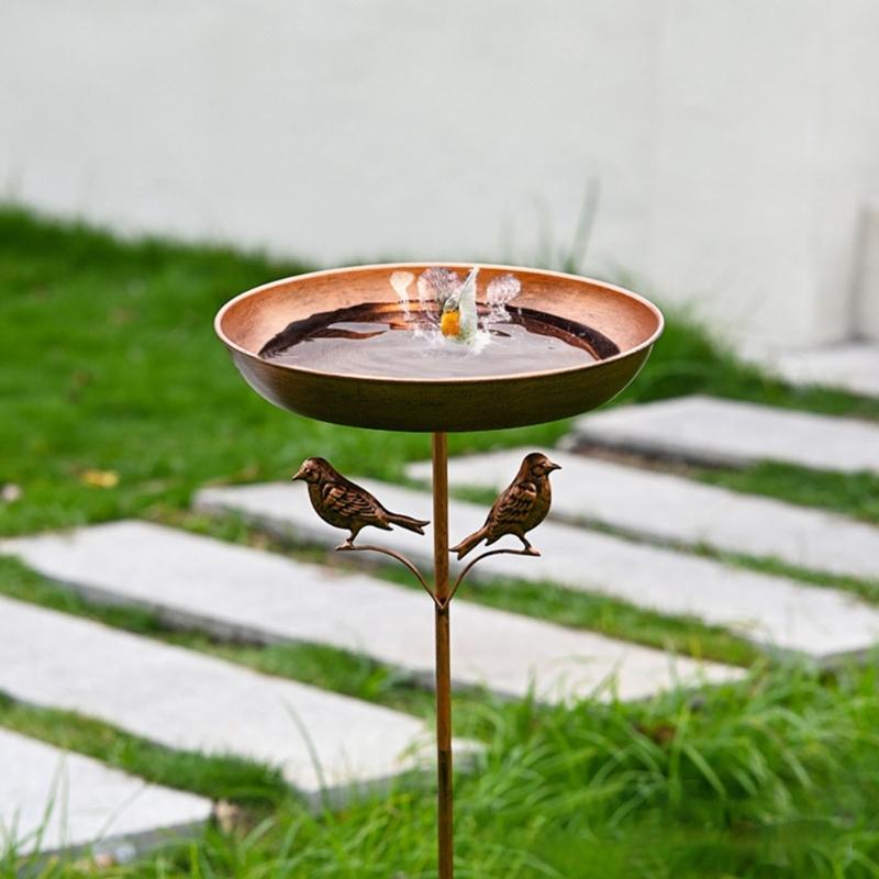 Bird Bath 82cm Standing Feeding Bowl for Outdoor Garden Metal Bird Basin Water Bath for Wild Birds Bath Food Water Bowl