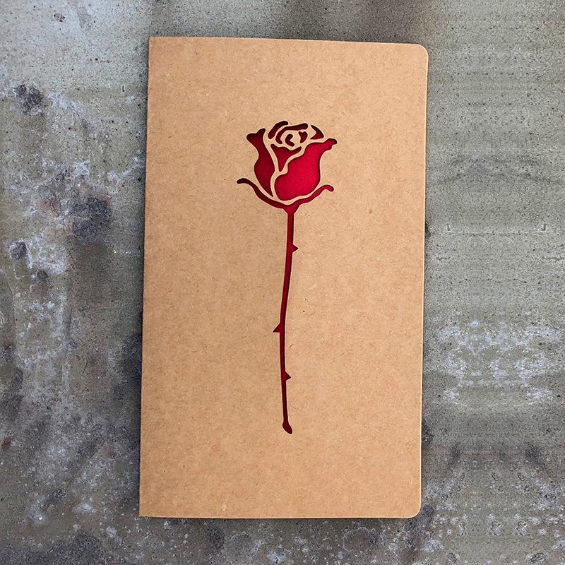 

10pcs/bag Retro Kraft Paper Laser Hollowed Out Love Card, Thank You Card, High-end Greeting Card