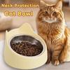 New 15° Inclined Stainless Cat Bowls Non-slip Base Neck Protection Food Feeding Bowls Cute Ear Pet Bowl Pet Supply