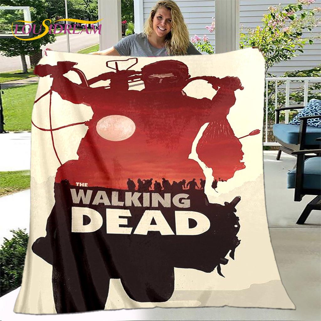 The Walking Dead Korku Yumuşak Peluş Battaniye, Flanel Battaniye Atmak Battaniye Oturma Odası Yatak Odası Yatak Kanepe Piknik Örtüsü Bettdecke