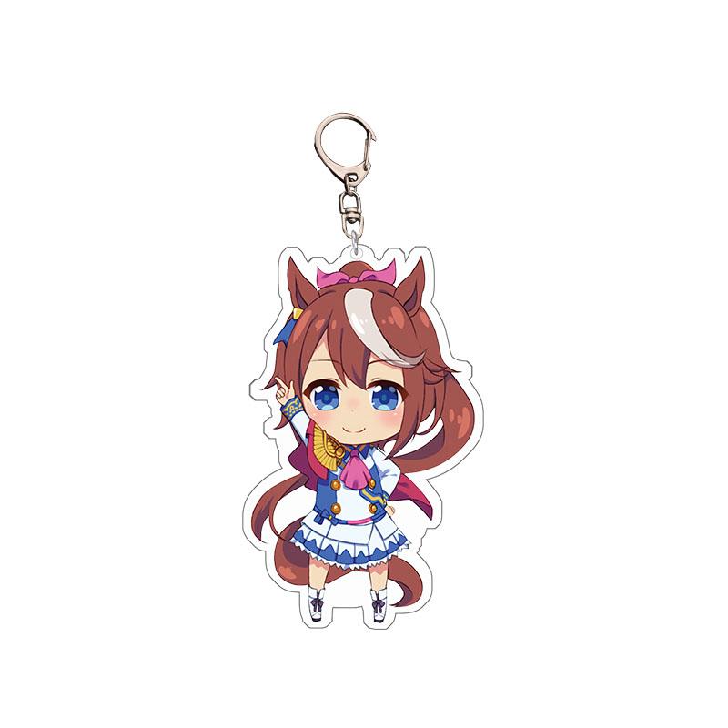 6CM Cute Anime Pretty Derby Shuttle Mejiro Mcqueen Symboli Rudolf Kawaii Acrylic Keychain Game Jewelry Cosplay Props