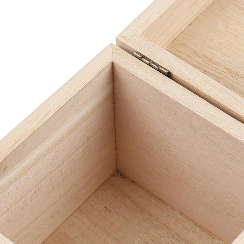 Retro Jewelry Box Organizer Box Natural Wood Clamshell Storage Rectangle Case