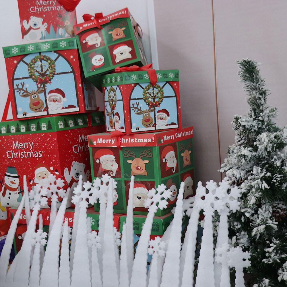 2pcs/bag Home Decor Festival Ice Strip White Snowflake Christmas Party Decoration Window Ornament