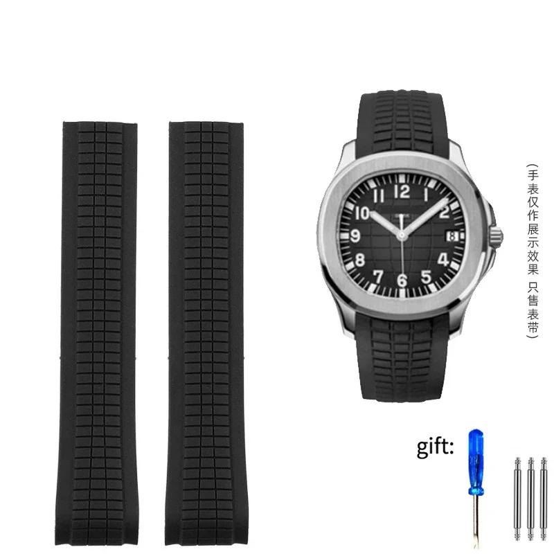 Premium-Grade Soft Rubber Watch Strap Fits For Patek Philippe Silicone 5164A 5167A 5168A 21mm Folding Clasp Watchbands