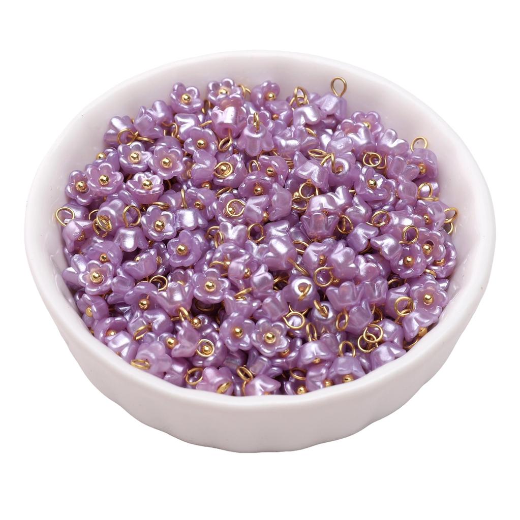 Resin Charms Imitation Pearl Preserving Mini Flower Pendant For Jewelry Making Accessories