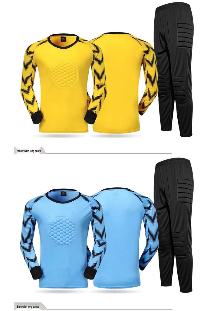 Multi-Directional Sponge Pad Goalkeeper Training Kit - Adult & Children Long Sleeve Football Uniform