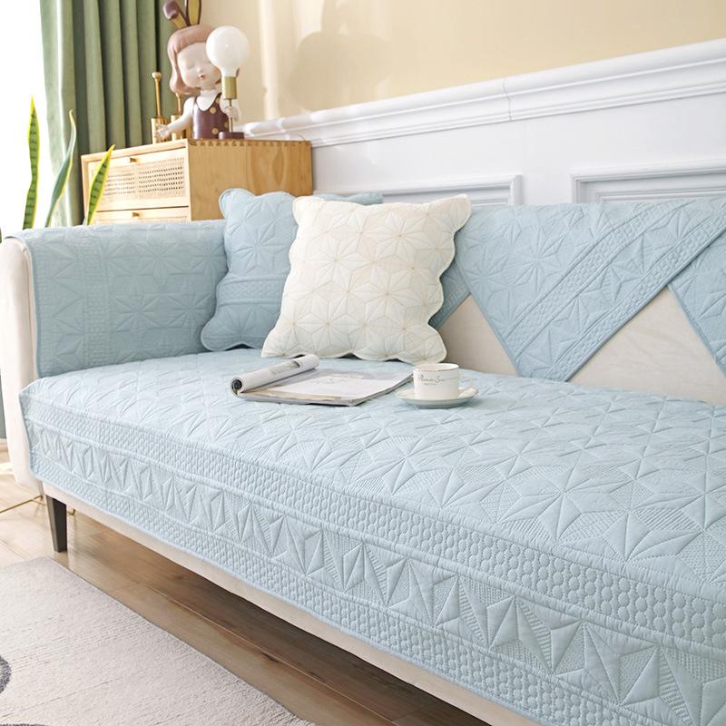 Einfarbiger Sofakissen aus reiner Baumwolle, Universalgewebe für alle Jahreszeiten, Rutschfestes Baumwollkissen, Sommerbezug, Stoffhandtuch, Einfaches Sofa