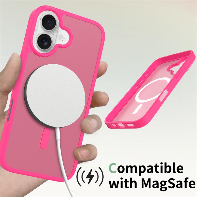 Magnetic Attraction Frosted iPhone 17 Case, Compatible with iPhone 13, 14, 15, 16, 17 Models