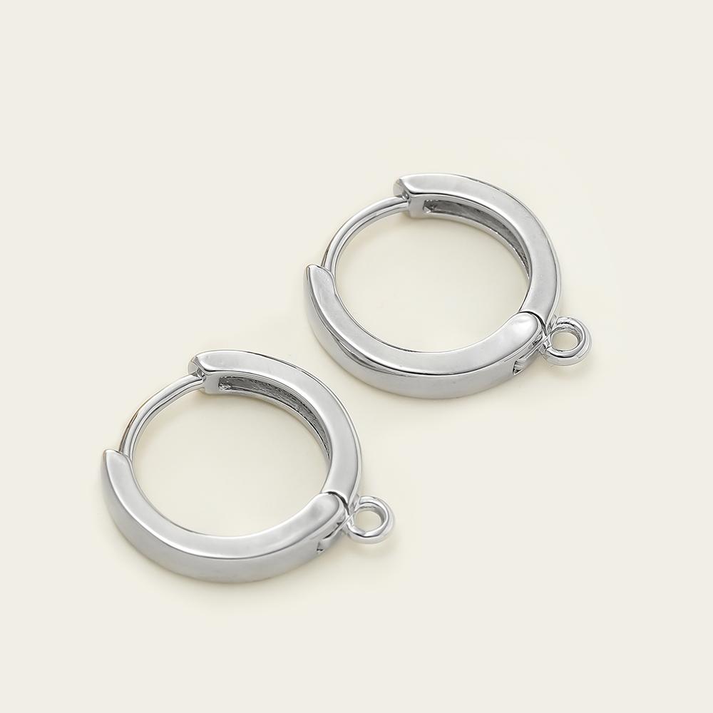 2pcs/lot 6 Styles 18K Gold Color Plated Metal Copper Earring Hook Clasps With Zircon For Earrings Jewelry Making Accessories