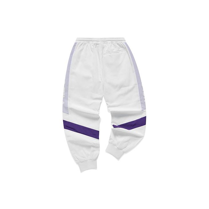Fila Fusion Retro Sports Letter Print Color Block Loose Woven Sports Pants Women Pants White T11W141803FWT
