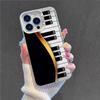 Black White Music Piano Keys Notes Phone Case For IPhone 16 15 14 13 12 11 Pro Max X XR XSMAX 8 7 Plus Matte Shockproof Back