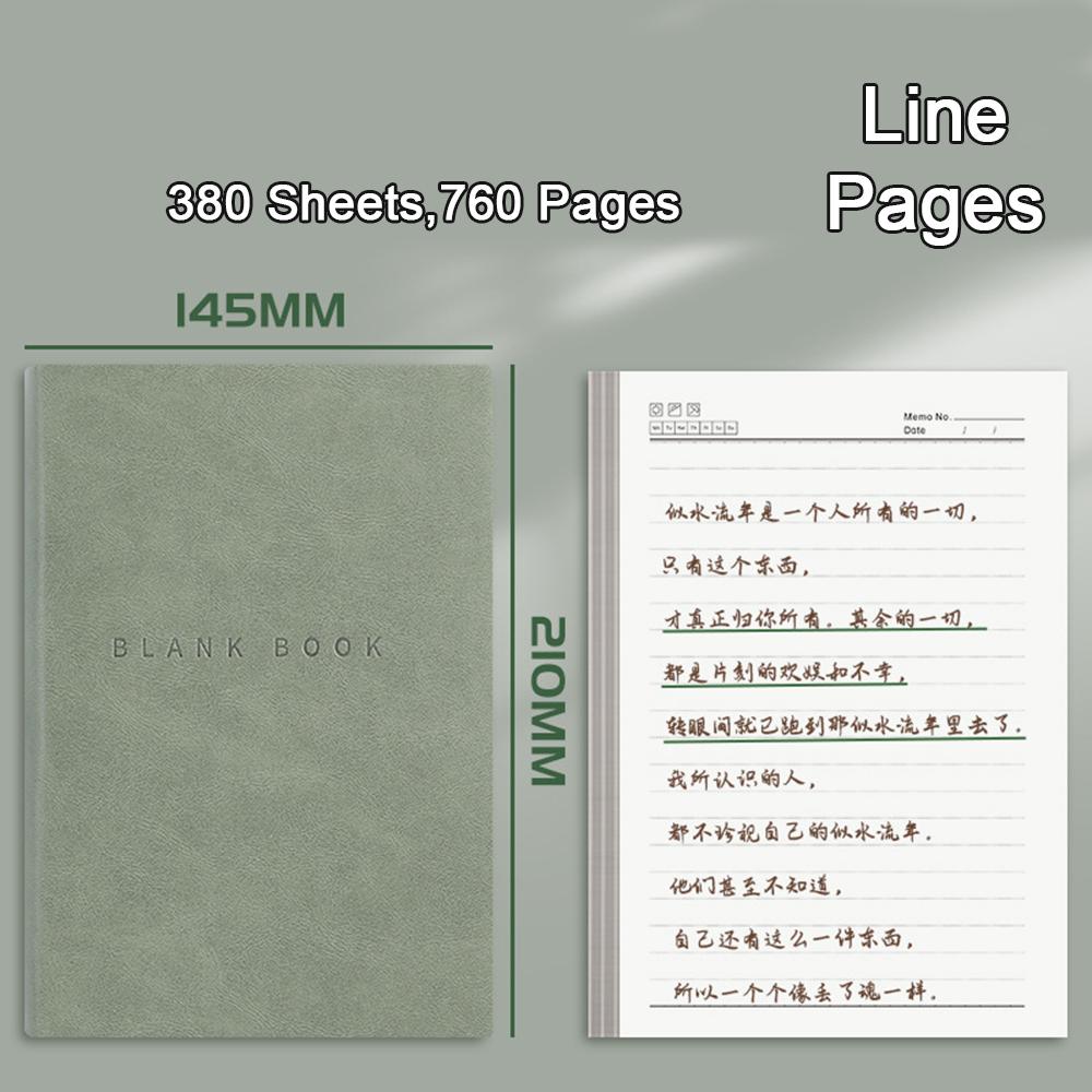 A5 Ultra-thick Notebook with Blank Inner Pages, Student Leather Notepad, Drawing Notebook, Business Meeting Minutes, Mind Map