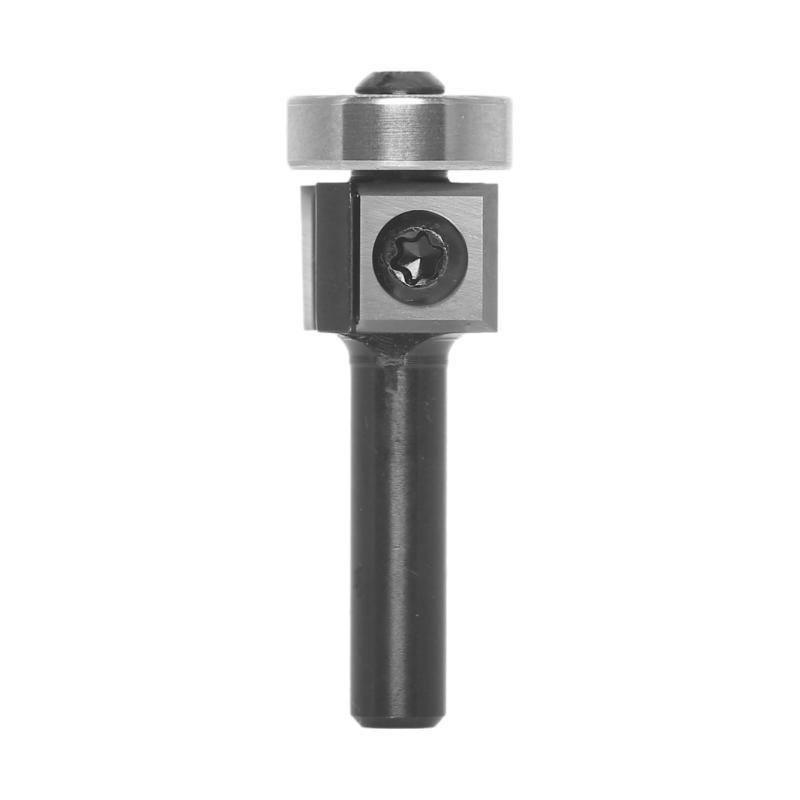 Reversible Plates Flush Cutter 8 mm Shank, Flush Cutter with 2-Sided Interchangeable Carbides Flush Trimming Router Bit