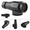 Anhängeradapter, 12V 13-poliger elektrischer Anhängerstecker, Kunststoff 13-poliger Verkabelungssteckverbinder-Adapter, Schwarz