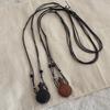 Handmade Retro Wood Beads Necklace Showcasing Artistic Gourd Kettle Charm Trendy Unisex Sweater Chain Accessory