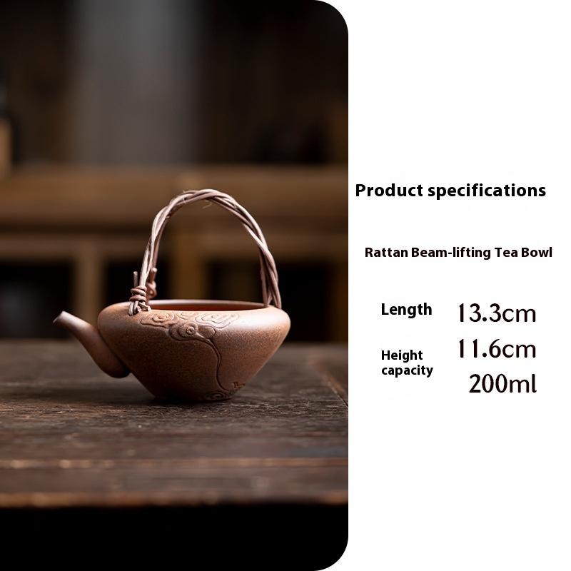 

Pure Handmade Coarse Pottery Fair Cup Old Rock Mud Rattan Lifting Beam Pot Ceramic Kung Fu Wabi Sandy Wind Tea Sea Gong Dao Bei