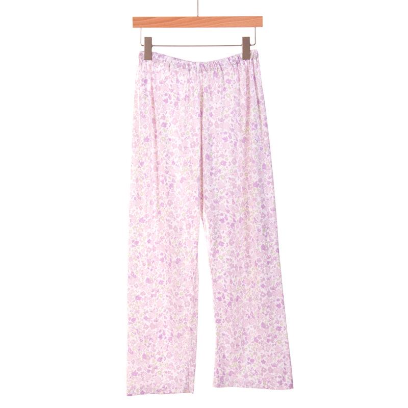 Women's Pure Cotton Knit Pajama Pants - Spring/Summer, Loose Fit, Plus Size, Elastic Waist, Mosquito-Proof