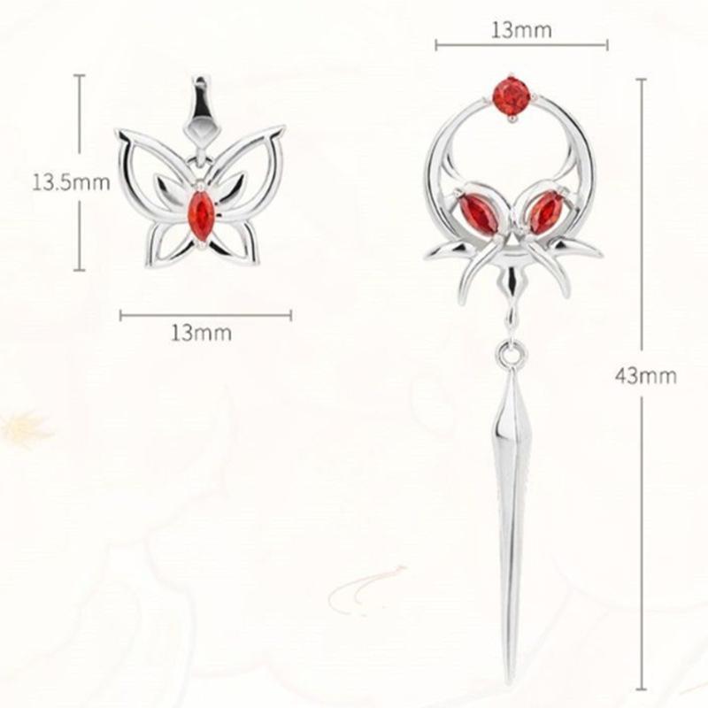 1Pair Anime Tian Guan Ci Fu Earring Heaven Official'S Blessing Hua Cheng Xie Lian Women Irregular Ear Stud Pendant Jewelry Gifts
