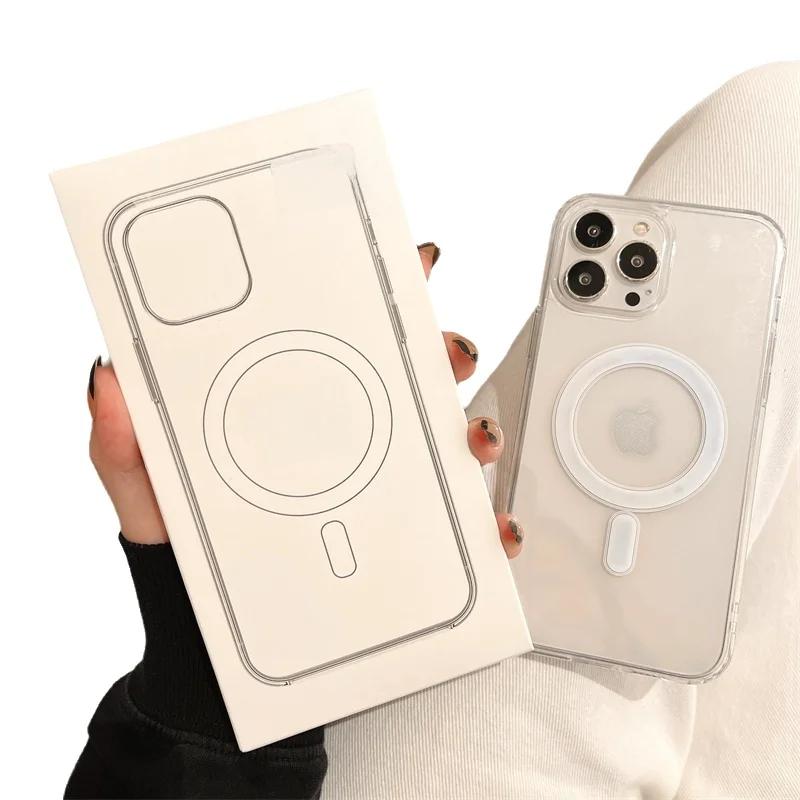 Transparent  Magnetic Magsafe Phone Case for iPhone 17 Air 16 Pro Max 15 14 13 12 11 Boxed Shockproof Protective Cover