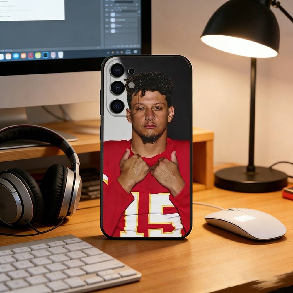 Patrick Mahomes Phone Case Black Silicone Soft For Samsung S25,S24,S21,S22,S23,S30,Ultra,S20,Plus,Fe,Lite