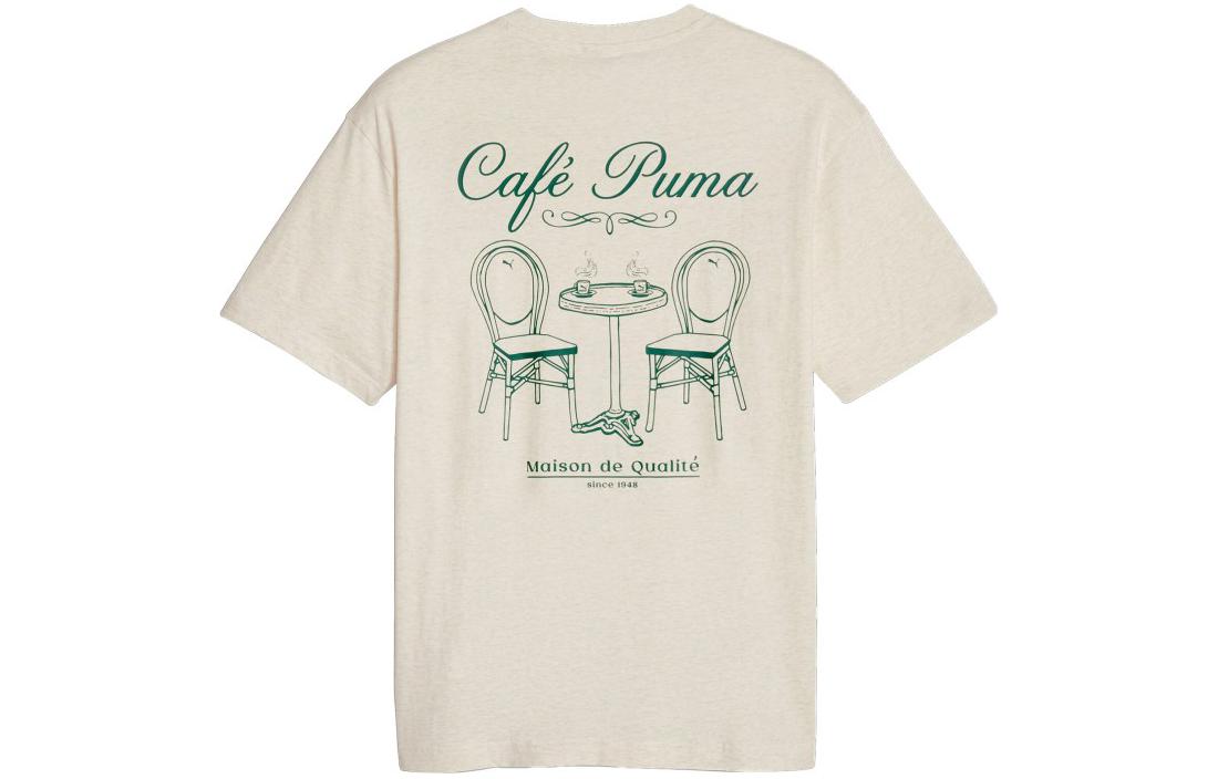 PUMA CLASSICS T Shirts Men s Light Beige Crew Neck Moderate Straight Fit 625321-90 S