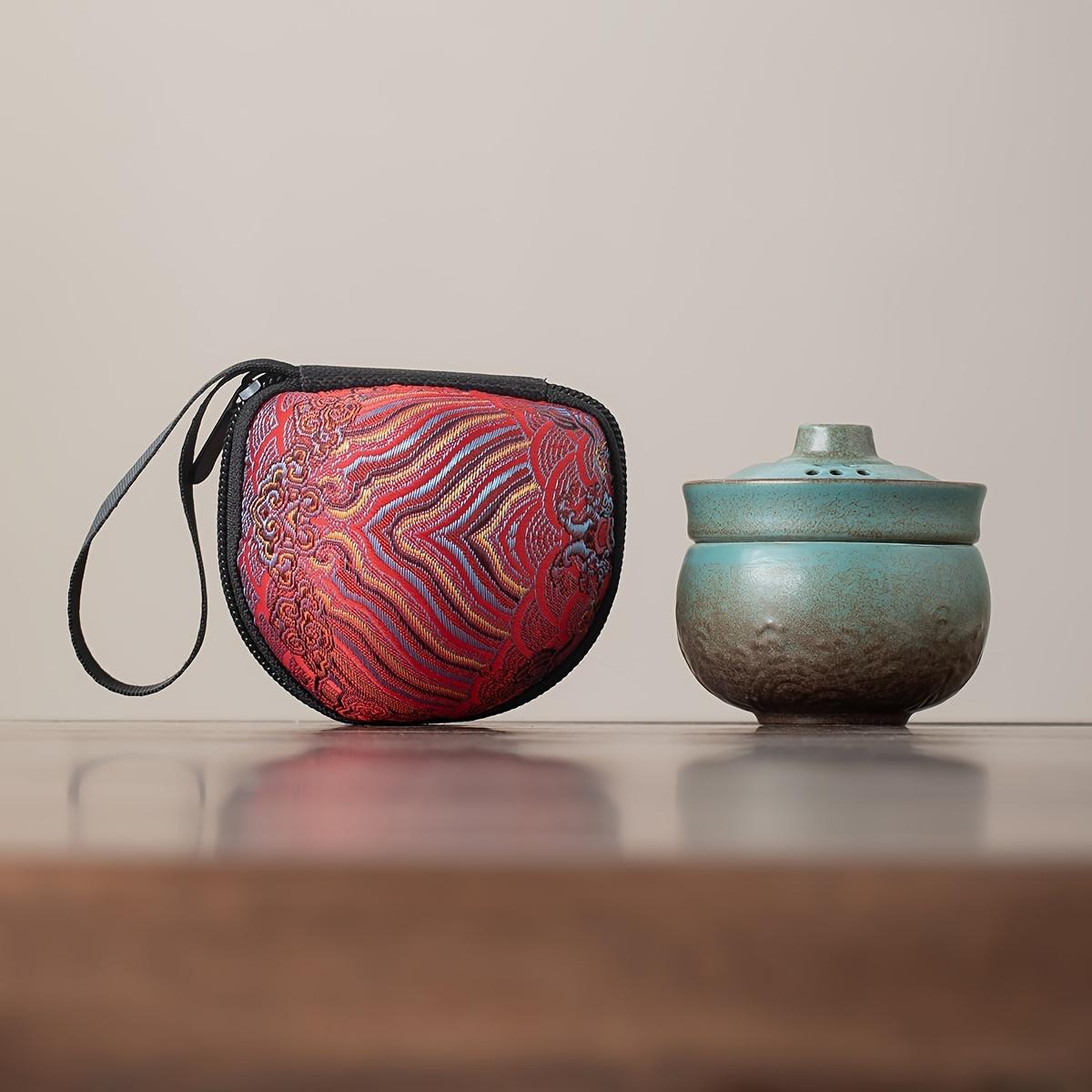 

Miniature Camping Tea Set - Unbreakable Ceramic Solo Cup w/ Travel Case | Ultra-Light, Backpacking Gear, Portable Brewing Kit зелёный