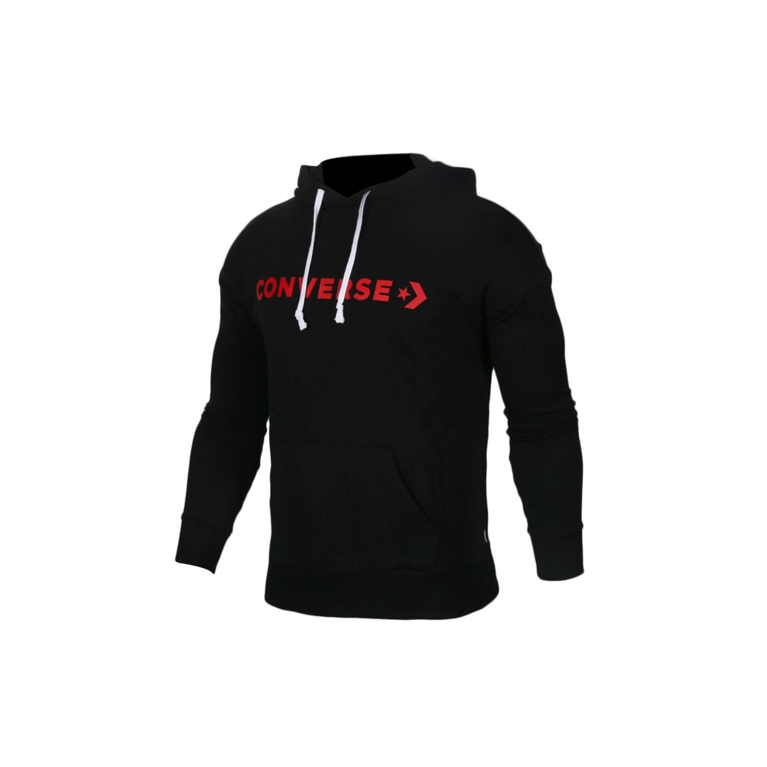 (WMNS) Converse Wordmark Big Logo Hoodie Asia Sizing Black Women s 10007113-A01 S