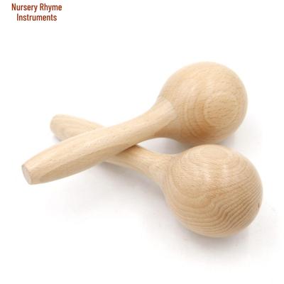 Beech Wood Clear Varnish Maracas: Orff Percussion Instruments