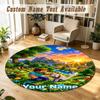 Round Rug Custom NameMinecraft Pattern Non Slip Carpet Home Floor Decor