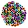 Beads for Children Opaque Square Letters 0.7 Cm 13g