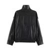 2026 Summer New Arrival: European and American Cross-border Women's Street Fashion Stand Collar Faux Leather Jacket W025 12548