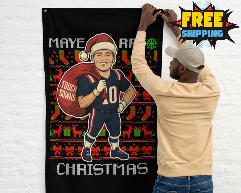 Drake Maye New England BANNER Christmas Flag Patriots Mancave Decor XMAS Unisex T-Shirt XXXXL