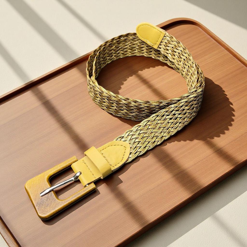 Retro Style Woven Women's Belt with Dress Jeans Casual Decoration Belt Women