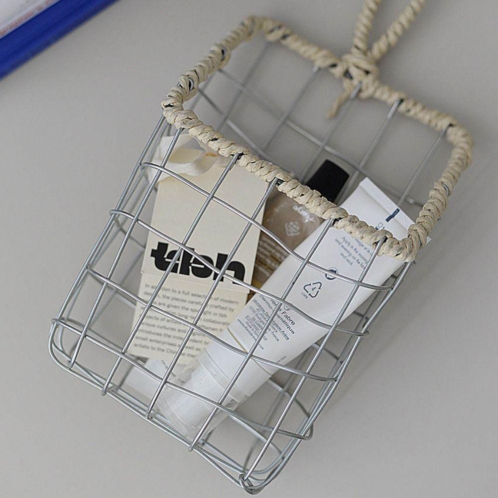 Skandynawski wiszący koszyk do przechowywania Metalowy wytrzymały organizer ścienny do kuchni Oszczędzający miejsce Wygodny koszyk do przechowywania w szafce